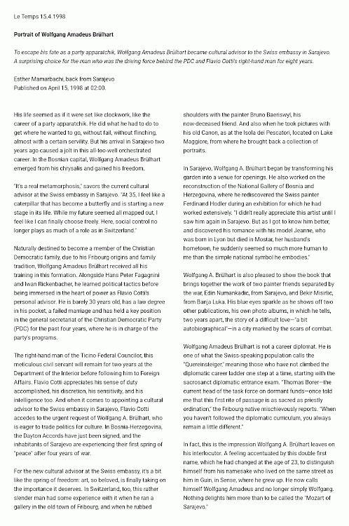 Le Temps, 1998